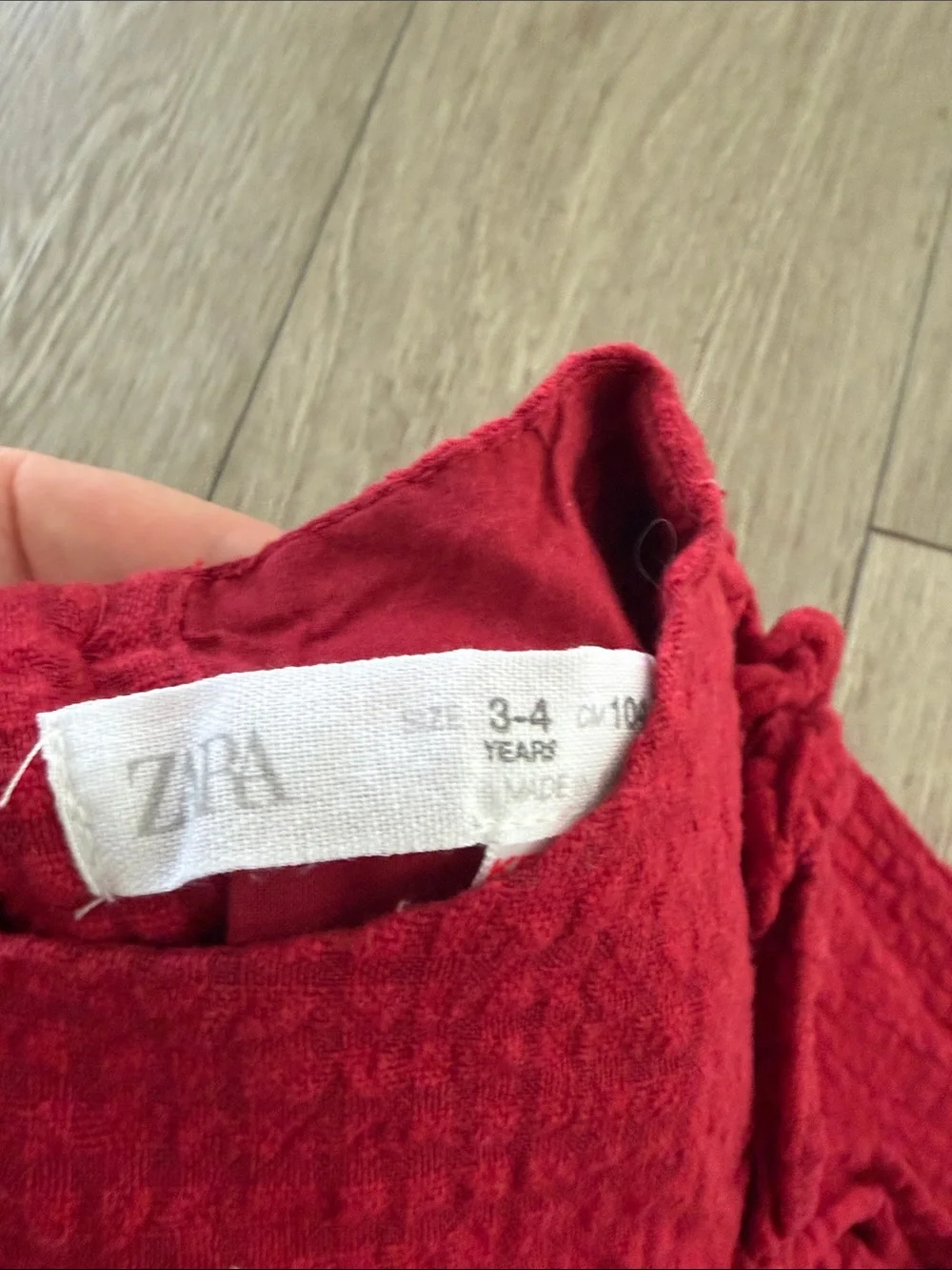 Zara Red Ruffled Long Sleeve dress size 3-4 years